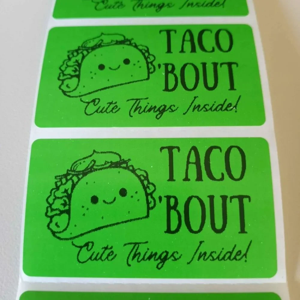 💙100 Taco 'Bout- Shipping Labels Thermal Packaging Stickers 2.25